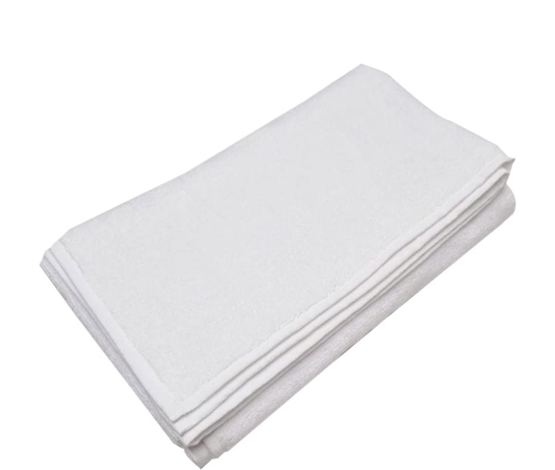 V CRAFT LINENS 100% Cotton Luxury Hand Towels 40 CMS X 60 CMS for Men & Women & Perfect for Hotel USE, 600 GSM Super Absorbent, Soft White 2 PCS