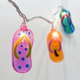 Cbebew 8.5Ft Slipper String Lights Tropical Beach Themed String Lights with 10 Colorful Flip Flops,