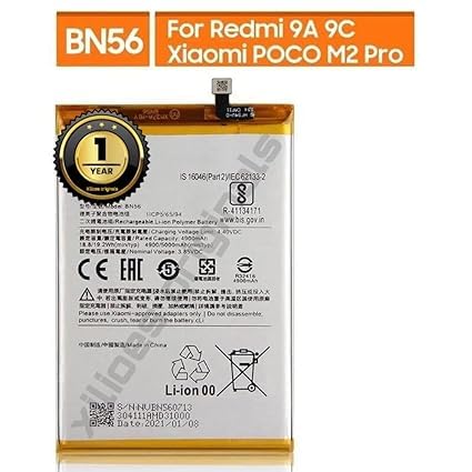 Image of BN56 Battery for Redmi 9A / 9C /Poco M2 PRO Battery with 1 Year Warranty**** (Y201)