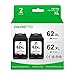 Price comparison product image COLORETTO 62XL 2 Black Printer Ink Cartridge Replacement for HP 62 XL Compatible with HP Envy 5541 5542 5543 5544 5547 5548 5549 5642 5643 5660 5661 7644 Officejet 200 200c 250 Twin pack