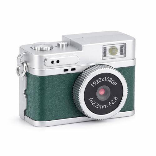 Denash �~�j�L�[�`�F�[���f�W�^���J�����A1080P 2MP�|�P�b�g�T�C�Y�~�j�J�����A0.96�C���`�J���[�X�N���[���A32GB���g���f�W�^���J�����A4�̃t�B���^�[��LED�t���b�V���t�� (GREEN)