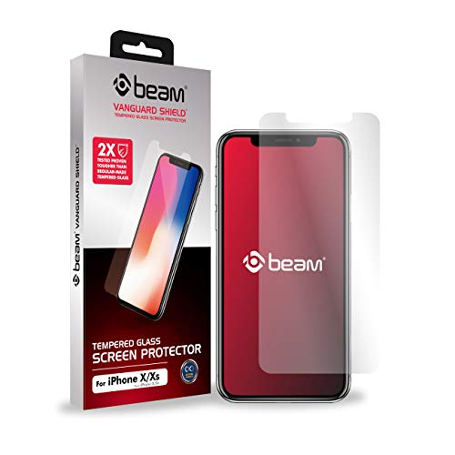 Beam Vanguard Shield Tempered Glass Screen Protector for Apple iPhone 11 Pro/X/XS [w/Installation Frame] [Case Friendly] (5.8-in) (Replacement Guarantee) (Clear)
