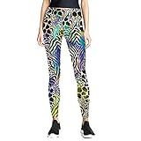 Material: 12% Spandex y 88% poliéster, liviano, estirado, sin ver a través, delgado, suave, transpirable y cómodo, nuestros pantalones de yoga de gimnasio de entrenamiento sexy clásico son excelentes para uso de todo el año, ideal para fashionistas que les gusta hacer Una declaración con patrones divertidos y colores brillantes.