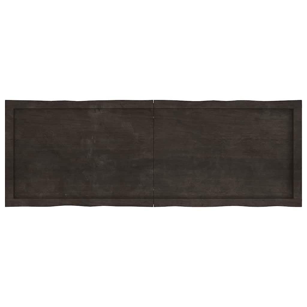 Massivholztischplatte 140x50 cm dunkle Baumkante für Esszimmer Küche Büro DIY BAU Möbel Ersatz