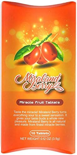 MiralandBerry Miracle Fruit Tablets, Miracle Berry, 10 Count, Turns Sour Foods to Sweet