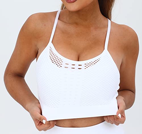Image of AKAMC Women's Cross Back Sport Bras,Adjustable Straps Padded Criss Cross Cropped Bras for Yoga Workout Fitness