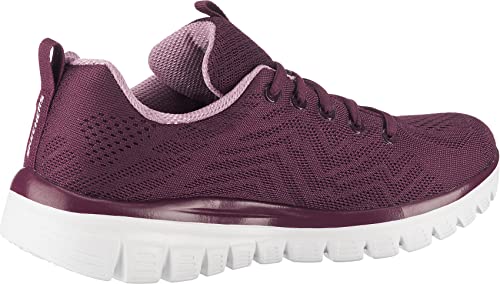 Skechers Damen Graceful Get Connected Sneakers, Wine Mesh/Lavender Trim, 38 EU – Ansicht 5