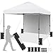 Yaheetech Carpa Plegable 3x3 m Cenador de Jardín con 1 Pared Lateral Altura Ajustable 262-282 cm Gazebo para Exterior Camping Playa Patio Anti-UV Impermeable y Bolsa de Arena
