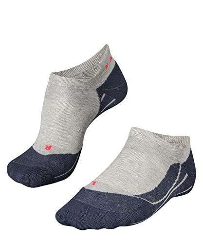 FALKE Women's RU4 Endurance Invisible Running Socks, Cotton, Breathable, No Show, Medium Cushion, Athletic Sock, Grey (Lightgrey 3406), 5-6, 1 Pair