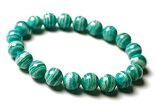 JP_Beads Amazonite Bracelet, Grade AA Russian Amazonite Bracelet, Natural Stone Jewelry,Healing Bracelet,Chakra Healing Bracelet,Mens Womens Bracelet 10mm
