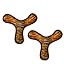2PK Orange Black Boomerang Tiger