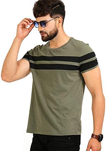 AELOMART Men's Cotton T Shirt-(Aelotshirt1020ol-XL_Olive_X-Large)