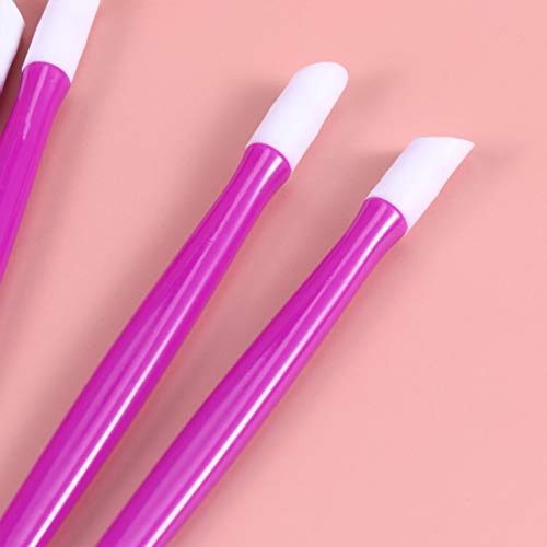 Lurrose 100Pcs Kunststoffgriff Nagel Nagelhautschieber Tote Haut Nagelreiniger Professionelle Nagelkunstwerkzeuge für… – Bild 7