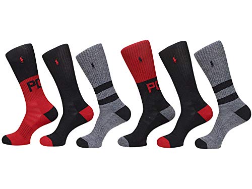 Polo Ralph Lauren Colorblock Socks Men's 6-Pairs Crew - Multi - Large