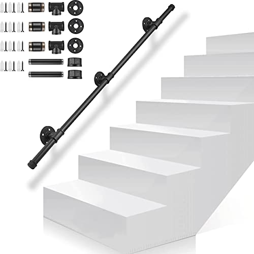 Gorssen Handläufe Für Treppen, 150cm Handlauf Edelstahl Geländer Treppe Rutschfester Innen Außen, Industriegriff Handlauf für Treppensteigen Wandgeländer Handlauf-Stützsatz für ältere, Kinder Cover