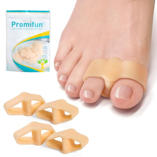 Image of Promifun Gel Toe Corrector, 16 Pack of Toe Separators with 2 Loops, Big Toe Spacer for Bunion Pain and Overlapping Toe - Beige