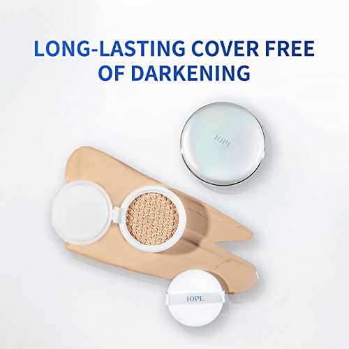 Iope Air Cushion Spf 50+,Natural Coverage Foundation Makeup, Moisturizing Finish For Sensitive,Dry,Combination Skin,Korean Skin Care Cushion By Amorepacific,#23 #TOP1