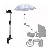 LSHCX Stretchable Baby Pram Stroller Chair Umbrella Bar Holder Mount Stand, Bicycle Umbrella Holder Clip Clamp
