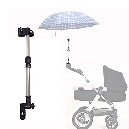 LSHCX Stretchable Baby Pram Stroller Chair Umbrella Bar Holder Mount Stand, Bicycle Umbrella Holder Clip Clamp