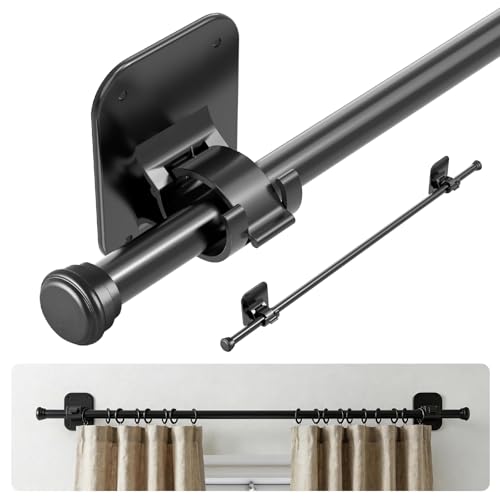 Curtain Rods No Drilling for Windows 30-75 Inch, Adjustable Curtain Rod - image 1