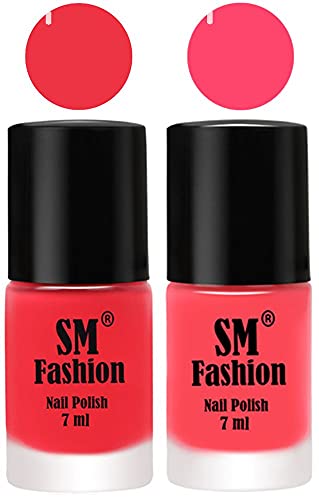 Image of Long Lasting Nail Polish | Nail Paint Combo 7 ml Each) - Set of 2 Rose Pink-Pink