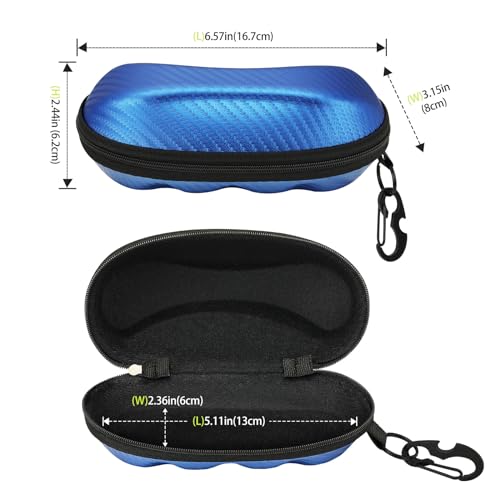 Image of MoKo Semi Hard Shell Sunglasses Case, Unisex Protective Eyeglass Case Glasses Case Holder with Metal Hanging Hook