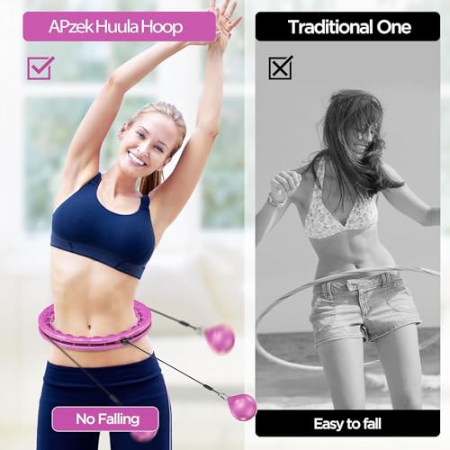 image for APzek 32 Detachable Knots Weighted Exercise Hoop Plus Size, No Falling