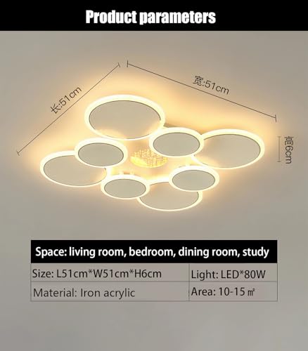 Lustre modernes pour salon en acrylique avec télécommande sans fil