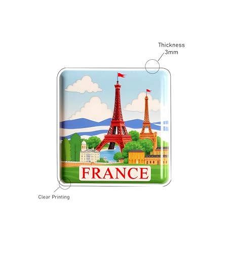 Image of Gift Me Bazar Country Fridge Magnet for Home Kitchen Refrigerator Door Stylish Decor Multicolored Souvenir Gift | Country Theme MDF Wooden Fridge | Souvenir Travel Magnets (France Fridge Magnet)
