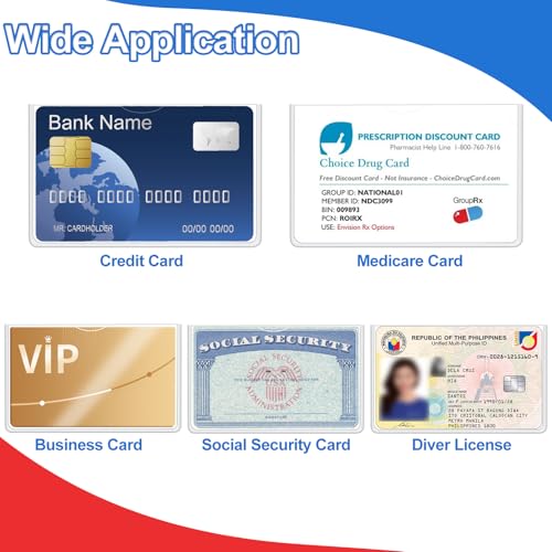 Utron 16 PCS Social Security Card Protector, Clear Waterproof Credit Card Sleeve, Soft Plastic Card Sleeves, Credit Card Sleeve for Credit Card, Medicare Card, Business Card and Social Security Card3