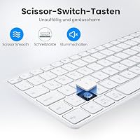 Bnnwa Kabellose Bluetooth-Tastatur für Multi-Geräte,AZERTY-FR Layout – Ansicht 5