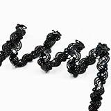 12 Meter, breites Paillettenband für Bastelarbeiten, Nähen, Kleider, Tanzkostüme, Stirnband, Schwarz, 15mm