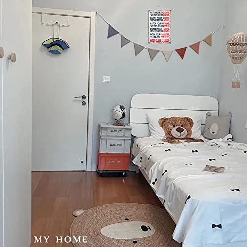 Pxiyou Watch Your Thoughts Inspirational Quotes Vintage Metal Sign Motivational Classroom Decor For Office Living Room Home Decoration 8X12Inch #TOP5