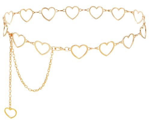 Waist Chain Belts for Women Adjustable Belly Chain Fashion Metal Link Chain for Dresses