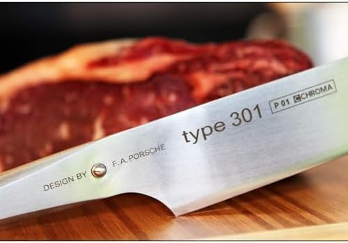Chroma P01 Chef’s Knife Type 301 by F.A. 10″ Professional Kitchen Knife Japanese 301 Steel Blade Razor Sharp, Ergonomic Steel Handle Chopping, Mincing, Dicing, Crushing Hostess Cooking Gifts - Thumbnail 3