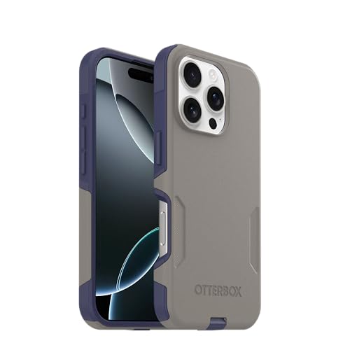 Image of OtterBox iPhone 16 Pro (Only) - Commuter Series MagSafe Case - Fogbound Blue (Grey & Blue) - Built-in Magnets - Slim & Tough - Pocket-Friendly - with Port Protection
