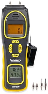 General Tools 4-in-1 Pin/Pinless Combo Moisture Meter #MMH800 - Pin/Pinless Combo Mold Detector for Home - Dual LCD Display & Audible Alarm
