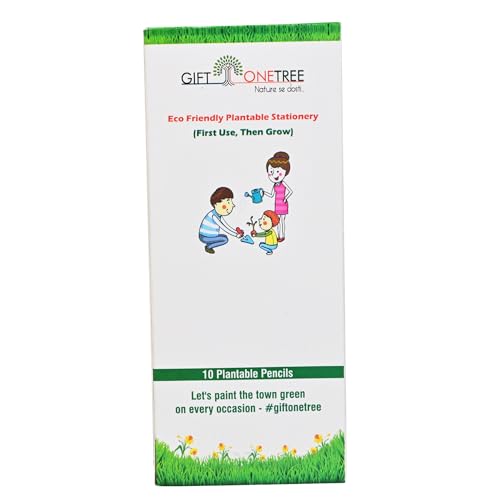 Eco Friendly Plantable Seed Pencils | Best for Distributing in School on Birthday | Return Gift (10 Pencils in Box, 1, count)