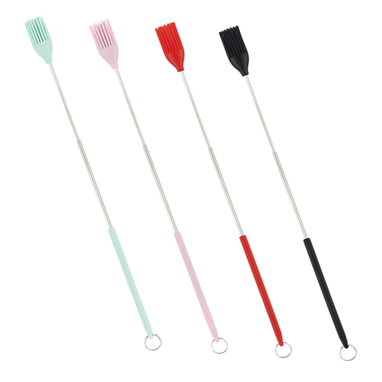 BESTYASH 4Pcs Silicone Basting Brush High Heat Resistant Oil Brush for Bbq Baking and Pastries Food Grade Silicone Kitchen Tool Convenient Storage and Versatile