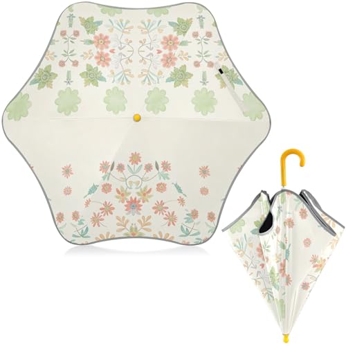 Sombrillas infantiles para lluvia de estilo bohemio beige con mango de gancho