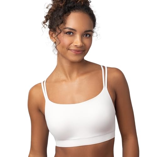 Floatley Cozy Adapt Medium Impact Sports Bra Wirefree Soft Comfort Back Closure Strappy Yoga Bra with Embedded Pads for Women