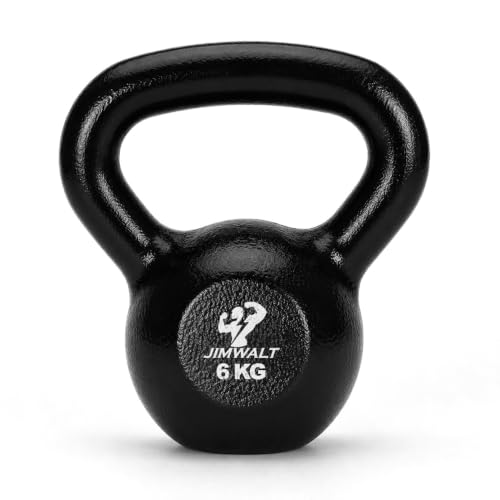 Image of JIMWALT Jimwalt Heavy Duty Enameled Cast Iron Kettlebell | Smooth Non-Slip Grip, Chip-Resistant Coating | Perfect for Strength Training & Home Gym (Enameled Coated 6KG)