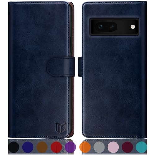Coque pour Google Pixel 7A étui portefeuille bleu idéal pour voyager léger