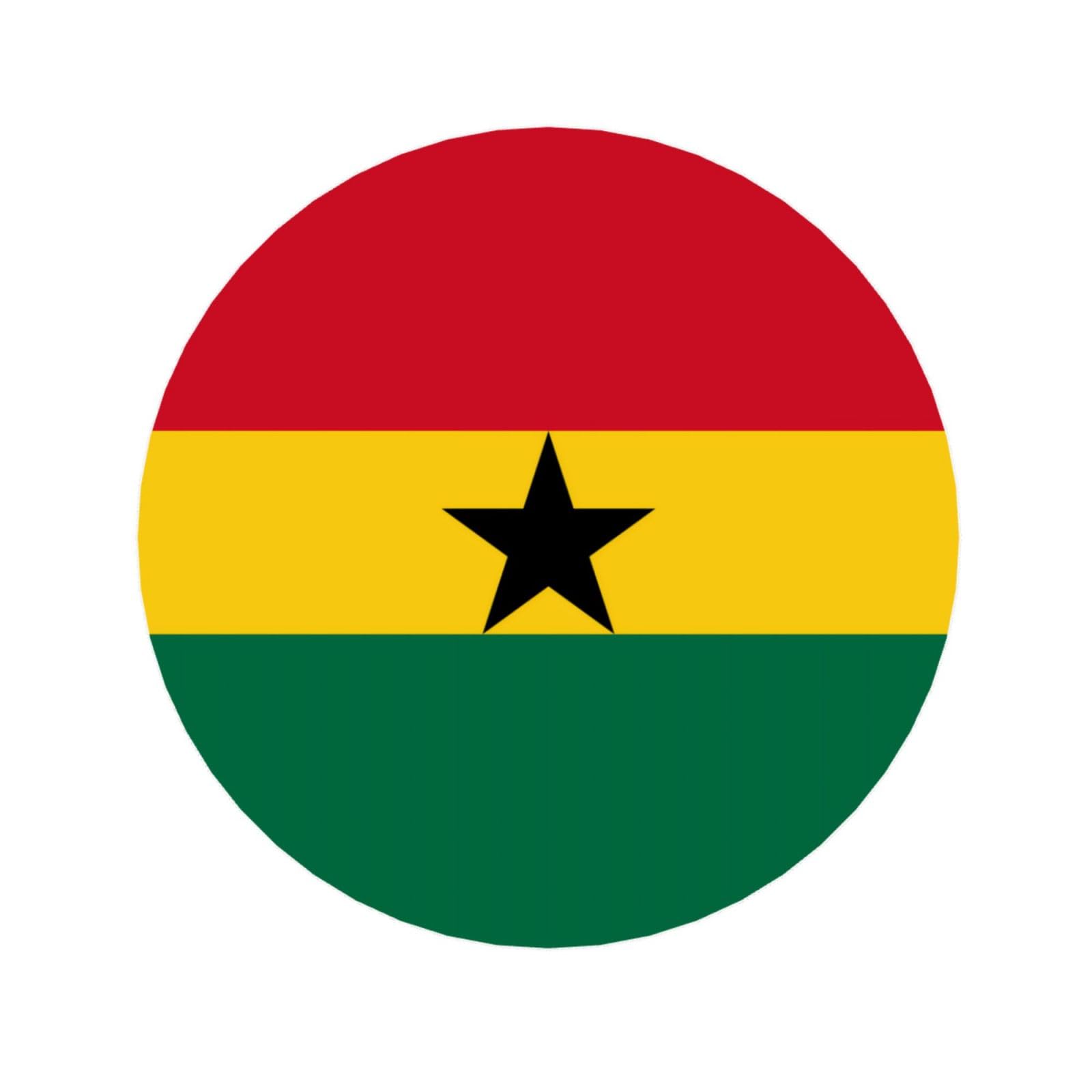 Round Flag of Ghana Pattern Magnets 2.2 in - Acrylicï¼Œ Strong & Non Scratch for Fridge,Locker,Office & Kitchen Deco