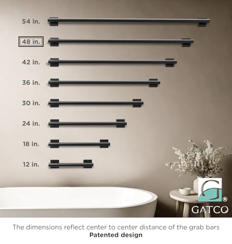Image of Elevate 48 inch L Grab Bar, Matte Black