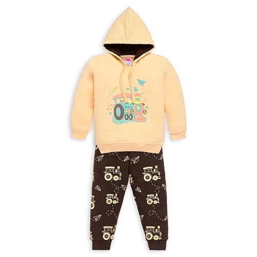 Image of LuvLap Baby Boys Full Sleeve Boys Hooded Sweatshirt & Pyjama Set