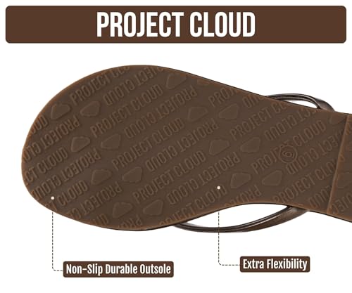 Image of Project Cloud Flip Flops for Women Footwear- Lightweight and Memory Foam Insole Sandals for Women 2026 - Durable Non-Slip Beach Essentials Flats for Women Sandals (Foundations)