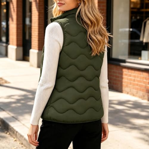 Puffer Vest Women Stand Collar Packable Lightweight Quilted Zip Fall Winter - image 7