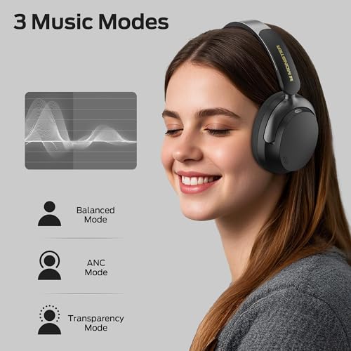 Monster Persona 3rd ANC Bluetooth Headphones, Active Noise Canceling Headphones with Mic, Comfort Headphone with 70 Hours Playtime, Over Ear Wireless Headset, Foldable Design, Black - Image 3