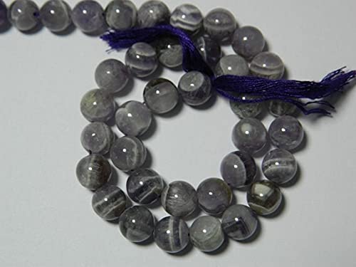 Améthyste rubanée perle ronde 9mm pour créer votre bracelet de lithothérapie et bien-être